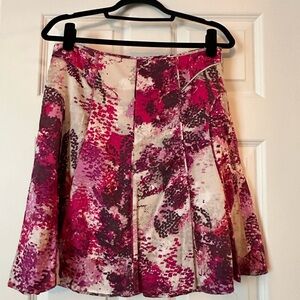 Ann Taylor Pink Pleated Mini Skater Skirt